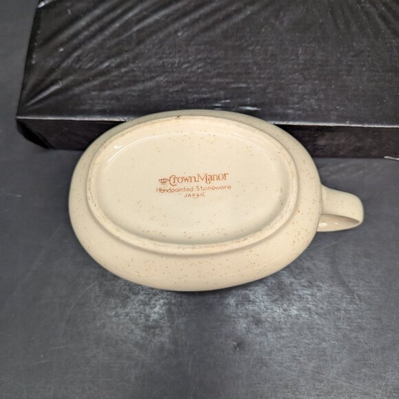 Crown Manor Handpainted Stoneware Desert Winds Pattern Brown Gravy Boat - Picture 6 of 7